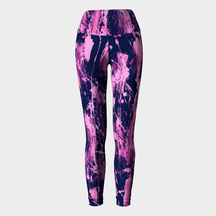 Legging Splash en plumes roses pour la vente par EmBellish Active