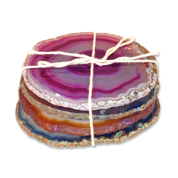 Agate Crystal Coaster Set for wholesale by Hiouchi Jewels | Rose & Bolt Grateful Dead Jewelry