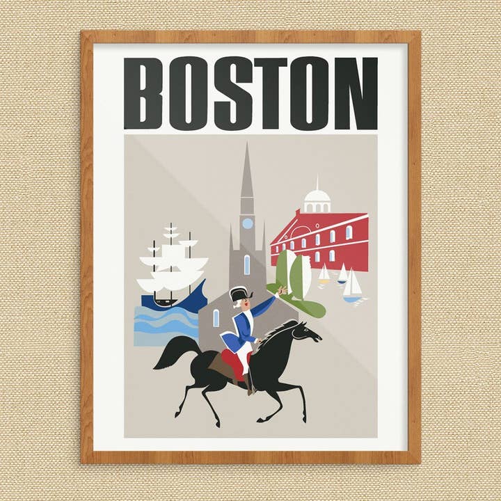 11'' x 14'' Boston's Colonial Sites Travel Print for wholesale by Fridgedoor