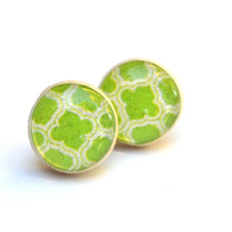 Green Geometric Studs Post Earrings for wholesale by Starlight Woods