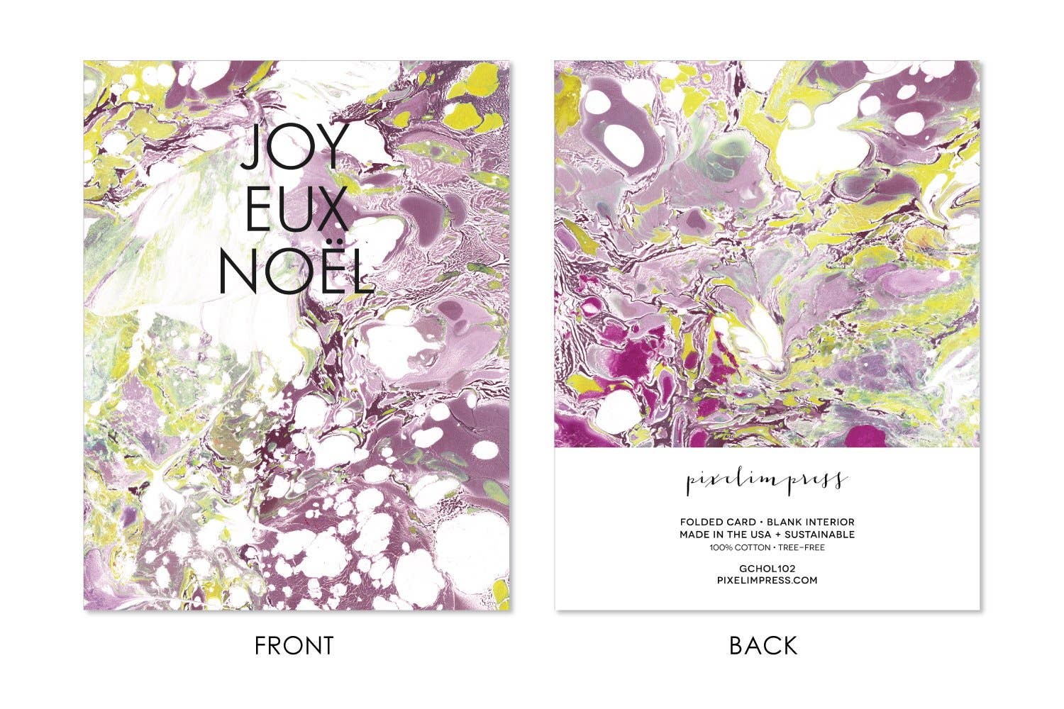 pixelimpress - Wholesale Christmas Card - Joyeux Noel Christmas | Holiday Marble Greeting Card1