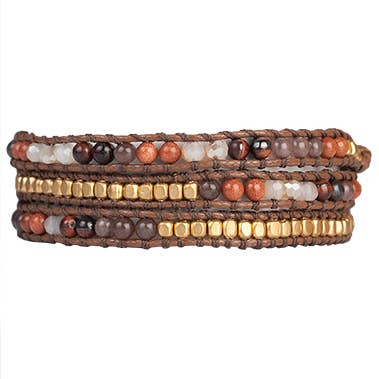 Marquet - Wholesale Armband met kralen - Casey Fair Trade wikkelarmband - Steen en kristal0