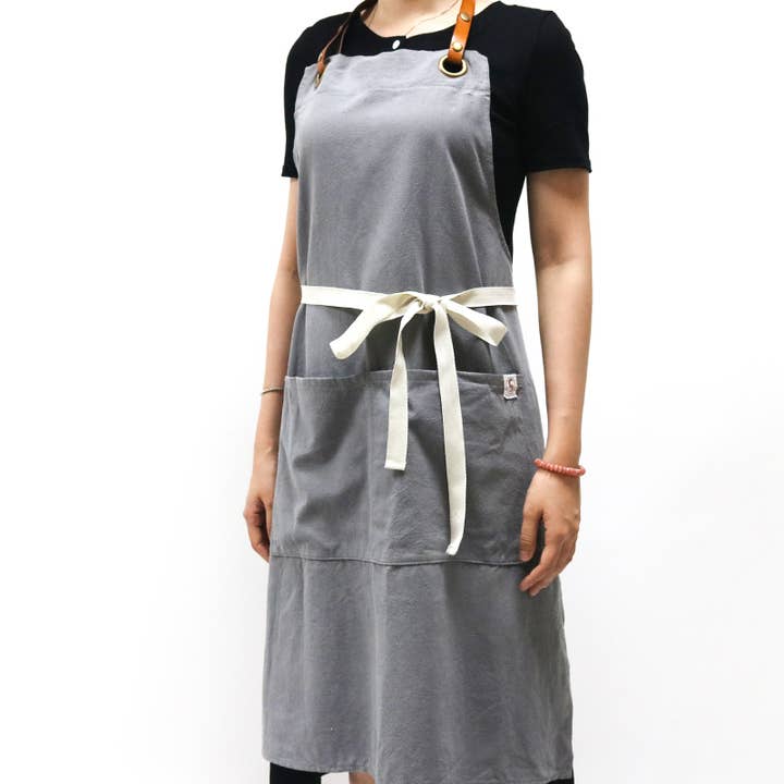 Chef's Satchel – wholesale Apron – Handmade Ash Linen Apron1