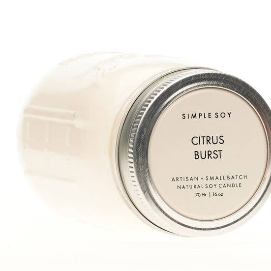 Soy Candle Mason Citrus Burst for wholesale by Simple Soy Candle Co