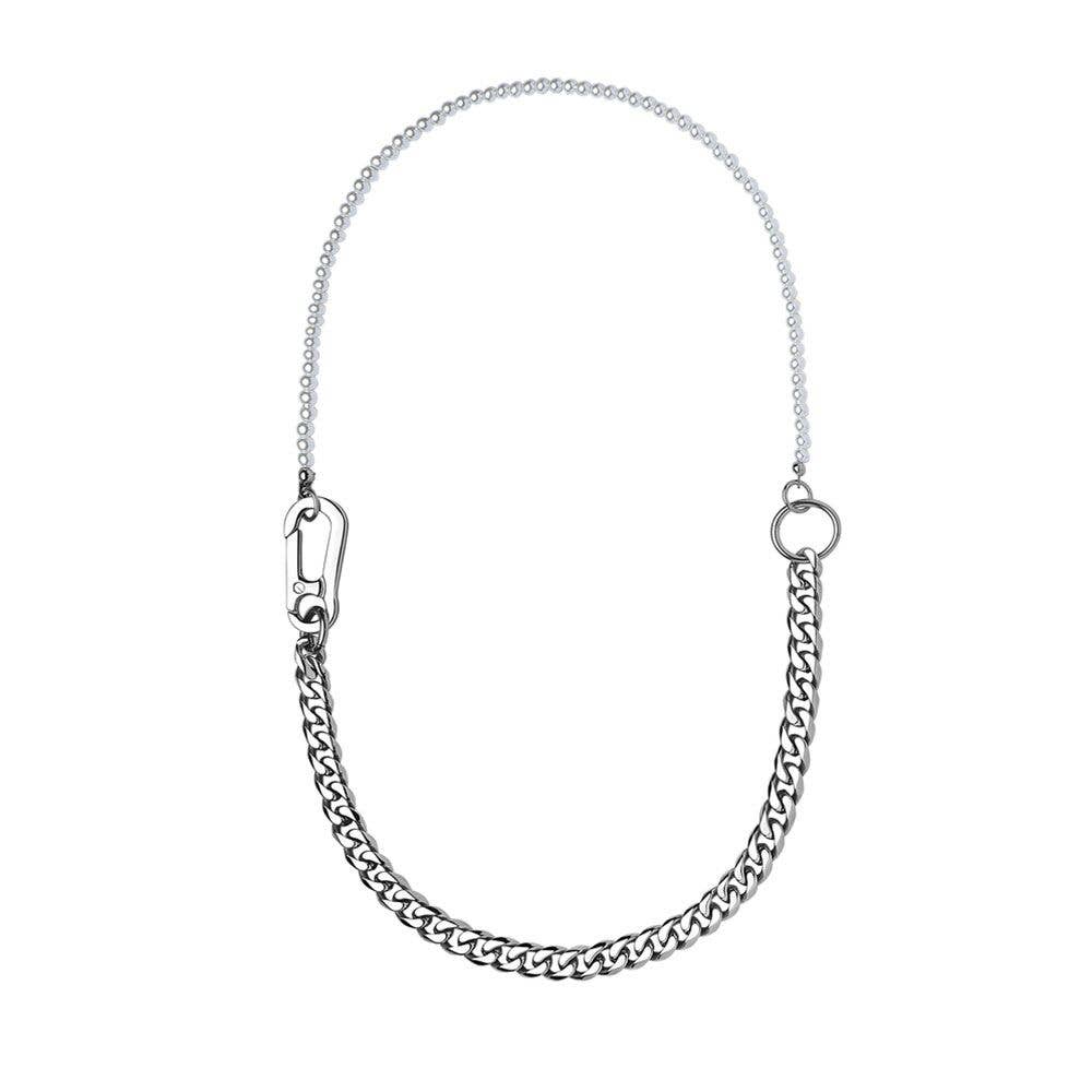 SEVEN50 - Wholesale Link & Chain Necklace - White Curb Link Chain and Pearls Necklace0