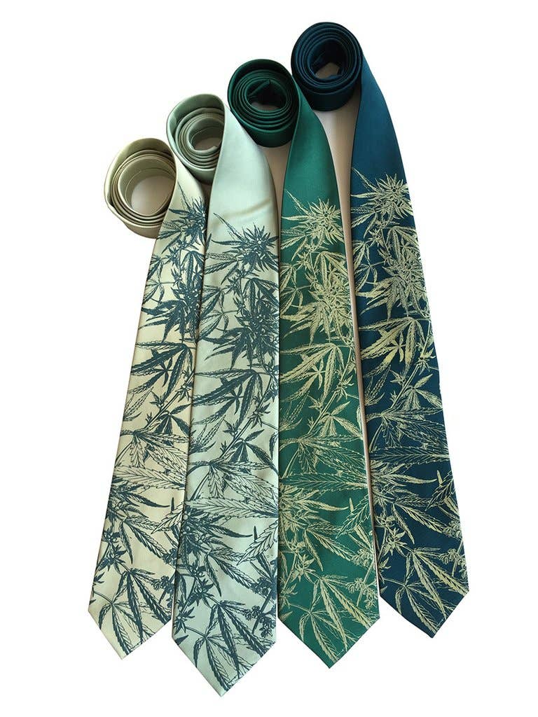 Cyberoptix Tie Lab - Wholesale Necktie - Men's - Marijuana Necktie. Cannabis Leaf Printed Tie1