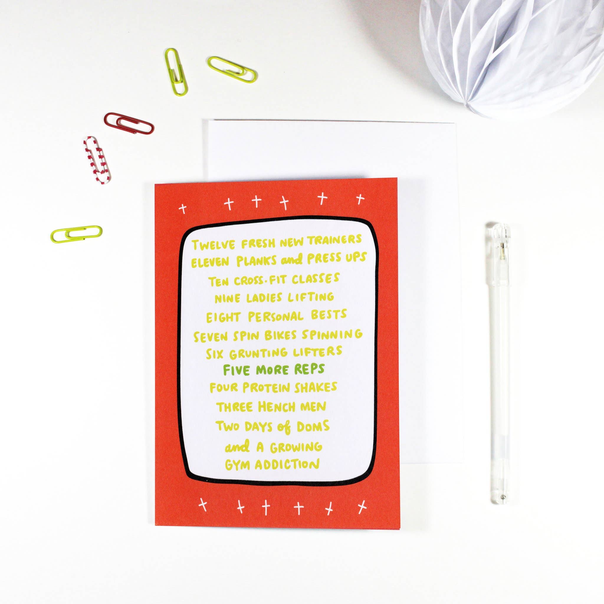 REMOVED BRAND - Wholesale Christmas Card - 12 Days of Fitness Christmas Card0