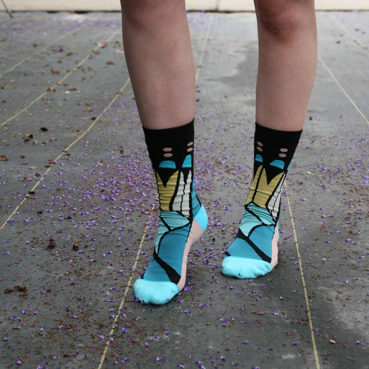Crew Socks, Social Butterfly for wholesale by Woven Pear