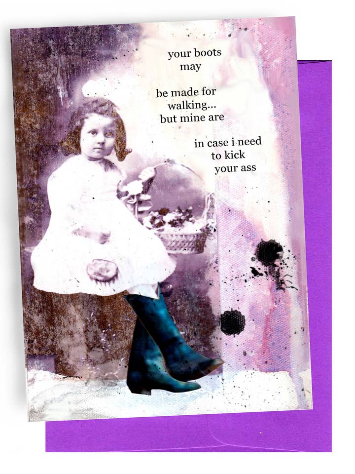 609 Boots Carte de vœux pour la vente par Erin Smith Art