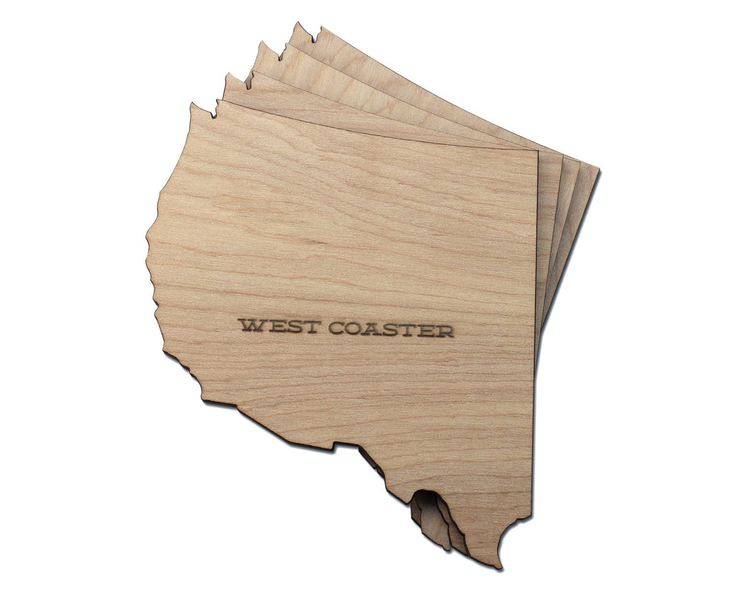Torched Products - Wholesale Coasters - East & West Wood Coaster- East Coast and West Coast1