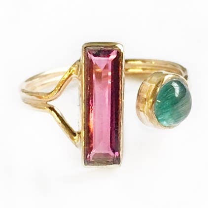 Great Falls Jewelry – Anel de cocktail/declaração por atacado – Anel de turmalina encantador ajustável0