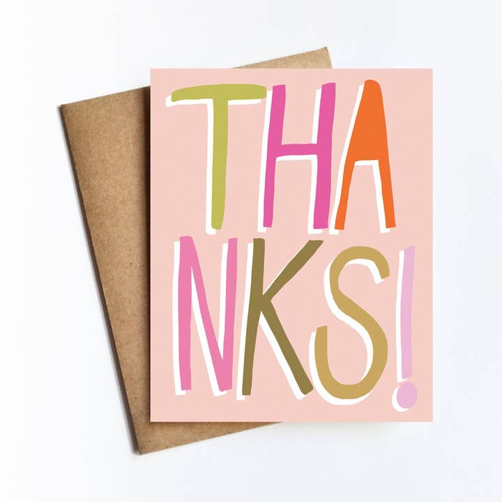 Thanks Rainbow Card for wholesale by Kate Moore Creative Studio