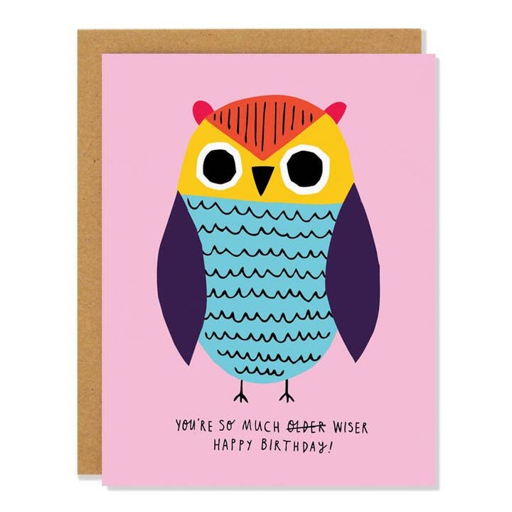 Badger & Burke - Wholesale Birthday Card - Wiser Owl - Birthday Card