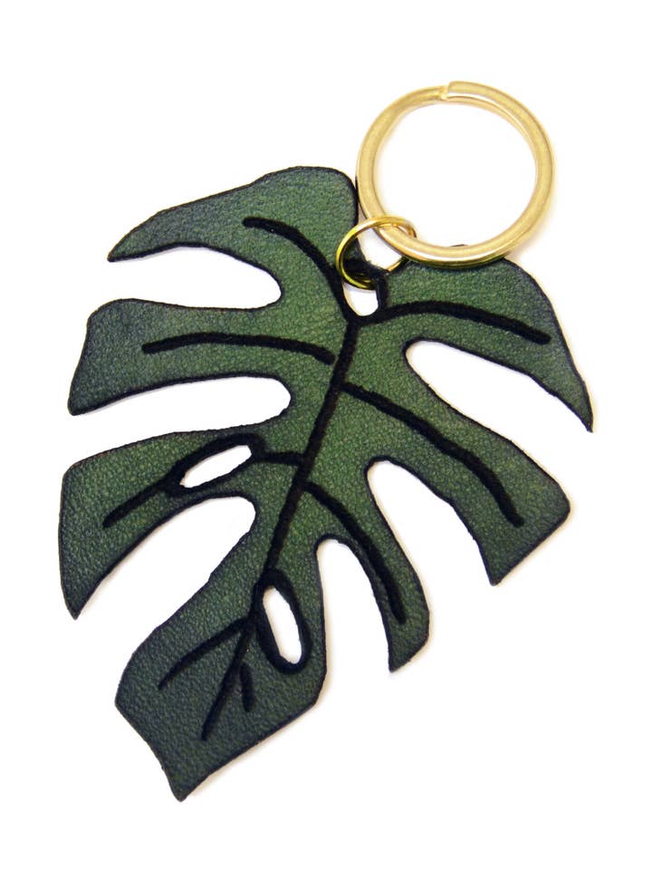 Monstera Leaf Keychain for wholesale by Stitch & Shutter
