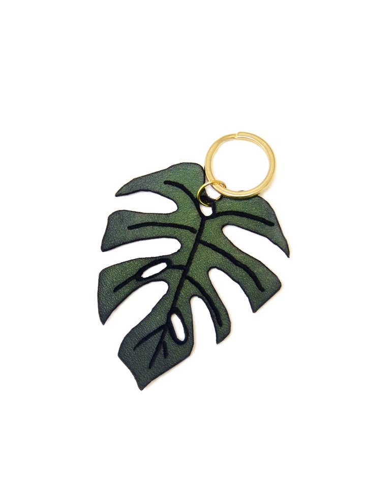 Monstera Leaf Keychain for wholesale by Stitch & Shutter