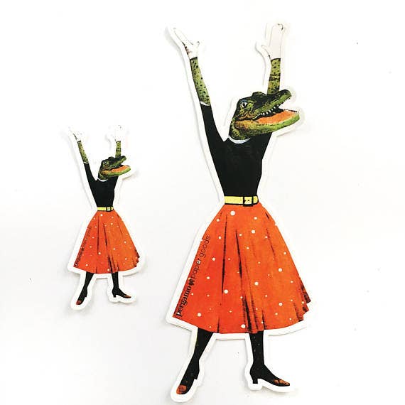 Alligator Vinyl Stickers- 4" for wholesale by Pergamo Paper Goods