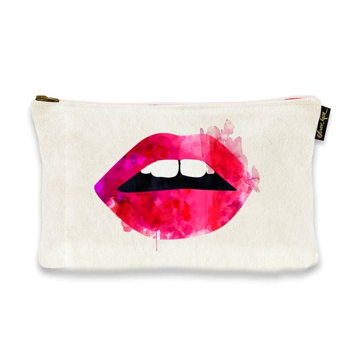 9" x 6" Oliver Gal 'Lola's Lips' Pouch for wholesale by The Oliver Gal Artist