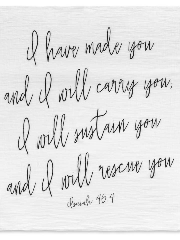 Coperta per fasce biologiche, Isaiah 46:4 per la vendita all'ingrosso da parte di Modern Burlap