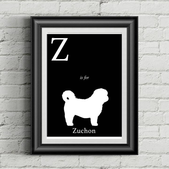 Z is for Zuchon Alphabet Art Print 8.5"x11" for wholesale by Sophisticated Pup