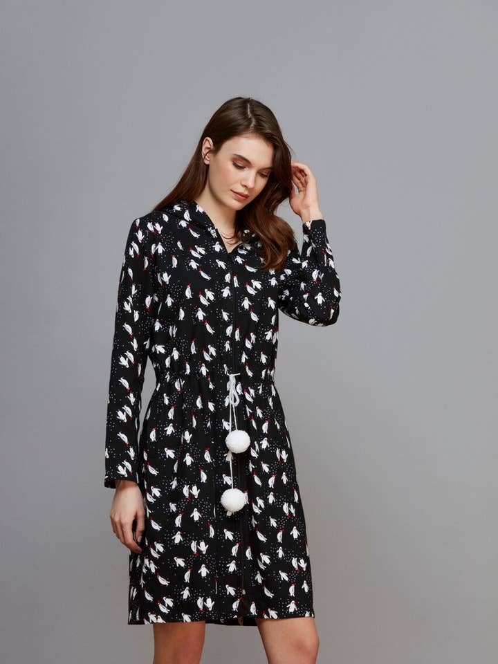 Penguin Printed Robe for wholesale by MOOD PJMS