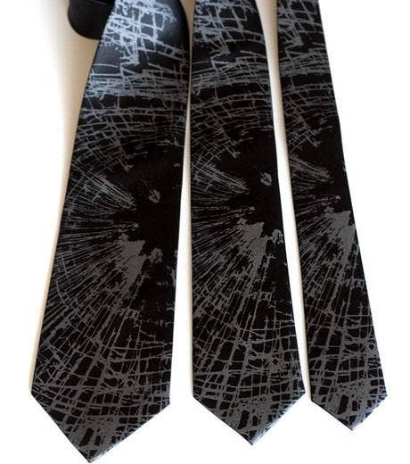 Cyberoptix Tie Lab - Wholesale Necktie - Men's - Shattered Glass Necktie. Broken Windshield Tie2