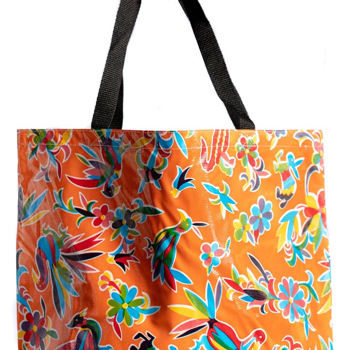 Orange Aztec Large Tote for wholesale by Oilcloth International
