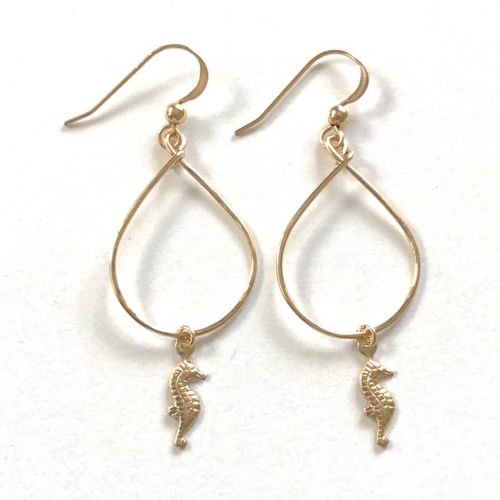 Seahorse Hoop Earrings for wholesale by Komakai Jewelry