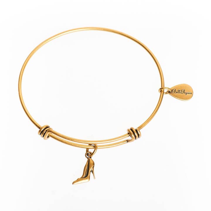 Stiletto Expandable Bangle Charm Bracelet in Gold for wholesale by BellaRyann