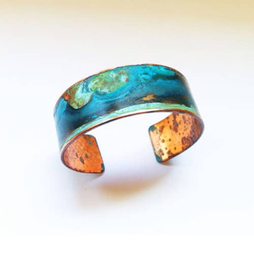ssd jewelry - Wholesale Cuff Bracelet - .75" Width Mixed Verdigris Patina Cuff