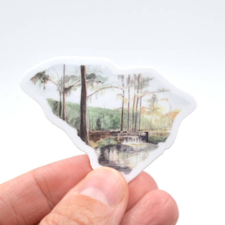 Autocollant pour ordinateur portable en vinyle de l'État de Caroline du Sud (mini) pour la vente par Rachel Alvarez Art