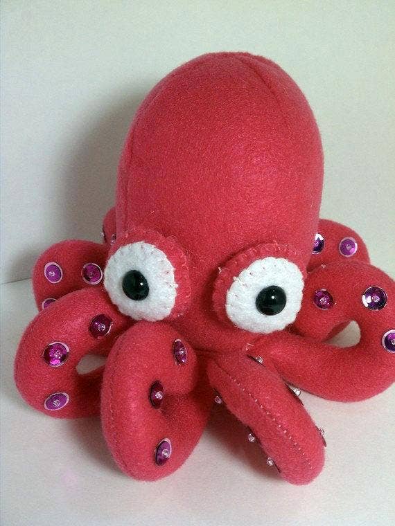 Live Dream Create - Wholesale Stuffed/Plush Toy - Kids & Baby - Hot Pink Octopus Plush with Pink Suckers0