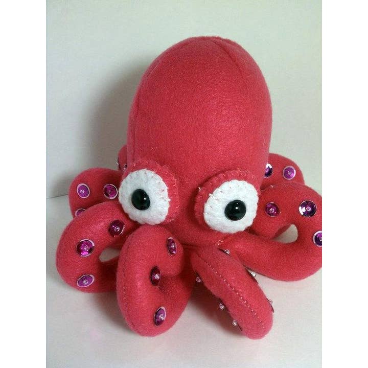 Live Dream Create - Wholesale Stuffed/Plush Toy - Kids & Baby - Hot Pink Octopus Plush with Pink Suckers