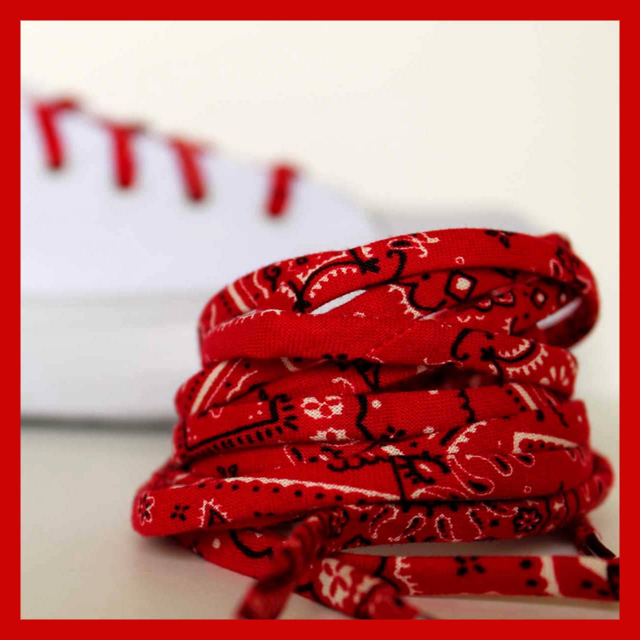 red bandana shoe laces