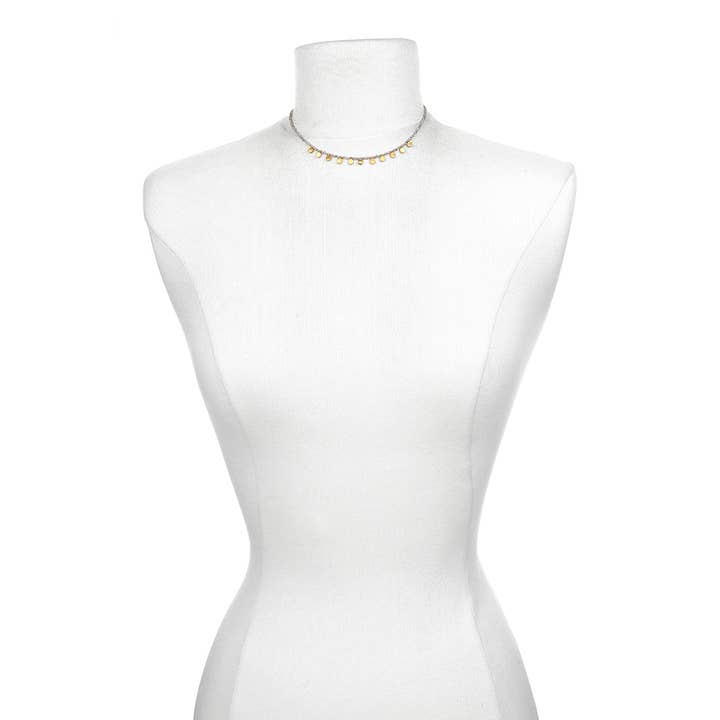 Satya Jewelry - Venta al por mayor Gargantilla/collar - Gargantilla Labradorita de oro fase lunar2