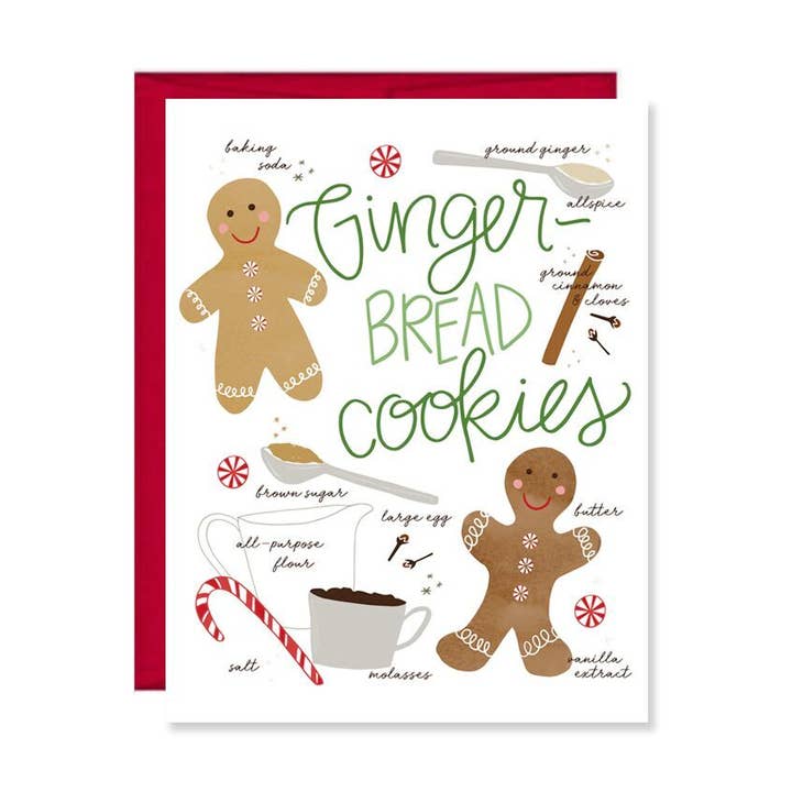 Pen & Paint - Wholesale Christmas Card - Gingerbread Cookie Holiday Card0