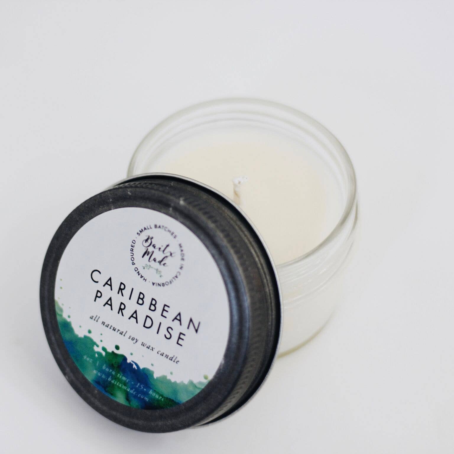 Baitx Made - Wholesale Jar/Filled Candle - Caribbean Paradise Candle, 4 oz1