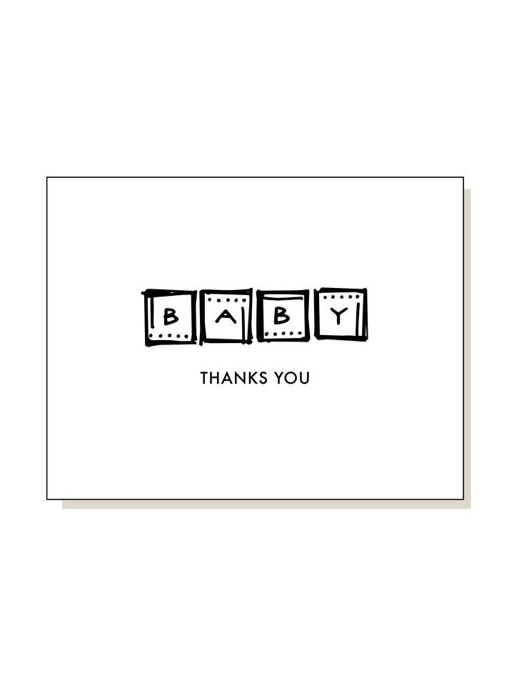 Baby Blocks Thank You Notecard - Set of 8 for wholesale by jack + ella paper