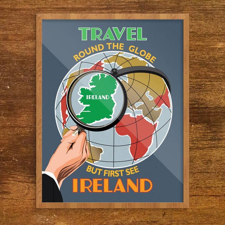 2.5'' x 3.5'' Travel Round the Globe but First See Ireland Magnet for wholesale by Fridgedoor