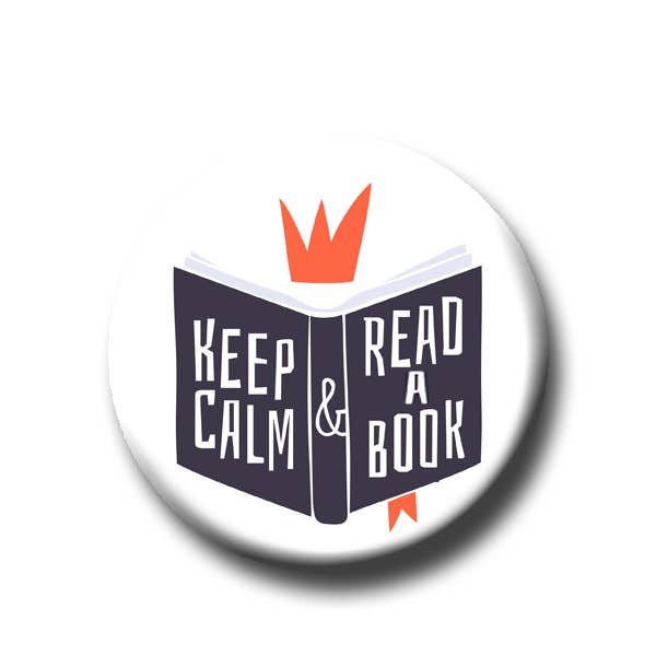 Fly Paper Products - Wholesale Lapel Pin/Button - Keep Calm & Read a Book Button