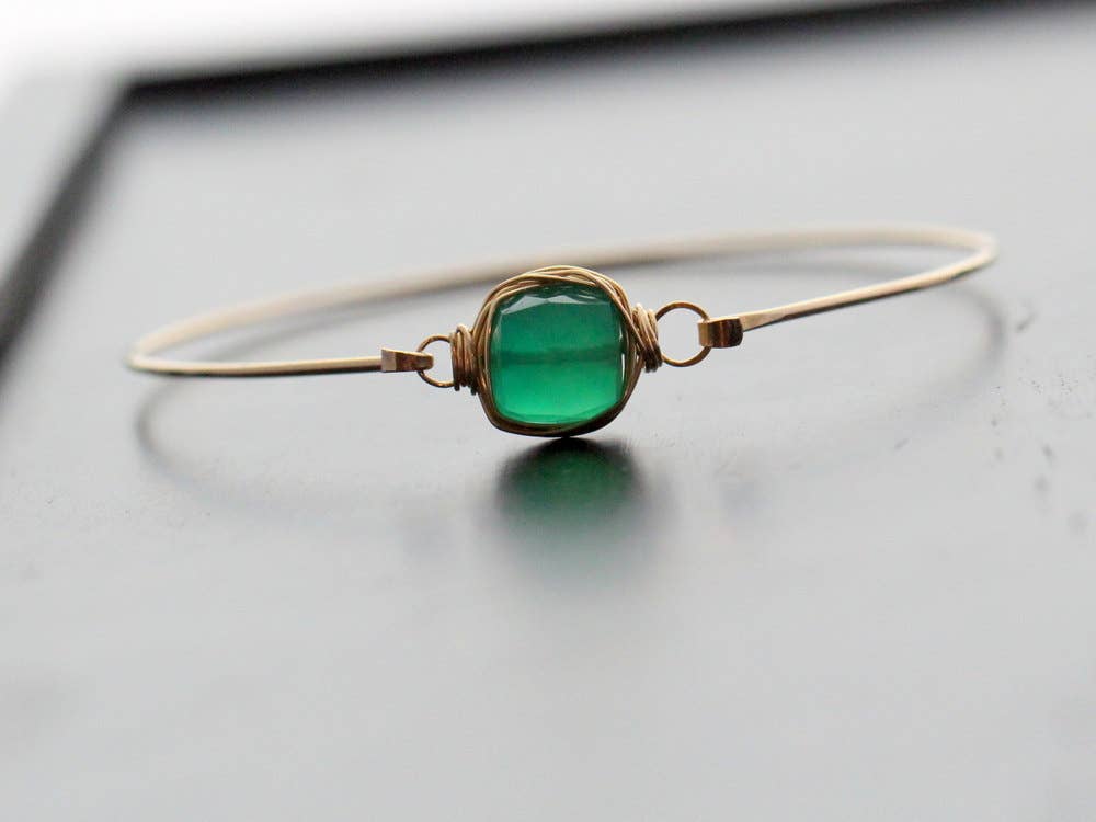 Saressa Designs - Vente Bracelet jonc - Bracelet empilable pierre précieuse - Onyx3