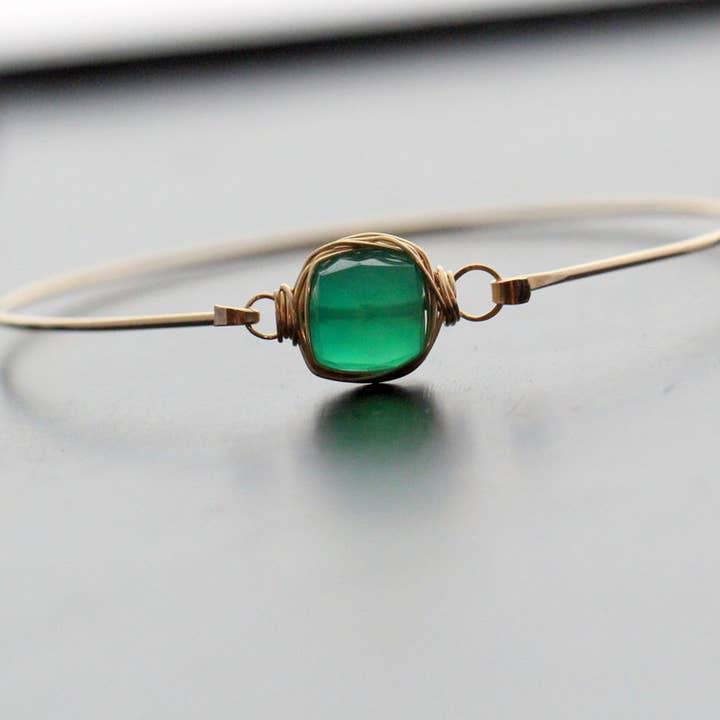 Saressa Designs - Venta al por mayor Brazalete - Pulsera apilable de piedras preciosas, ónix3