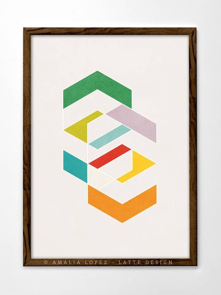 Spring 3 Art Print. Geometric print for wholesale by Latte Design
