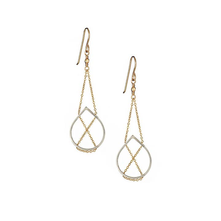 Orecchini Petali in Argento 925 e Oro  per la vendita all'ingrosso da parte di Vanessa Gade : Metal + Design