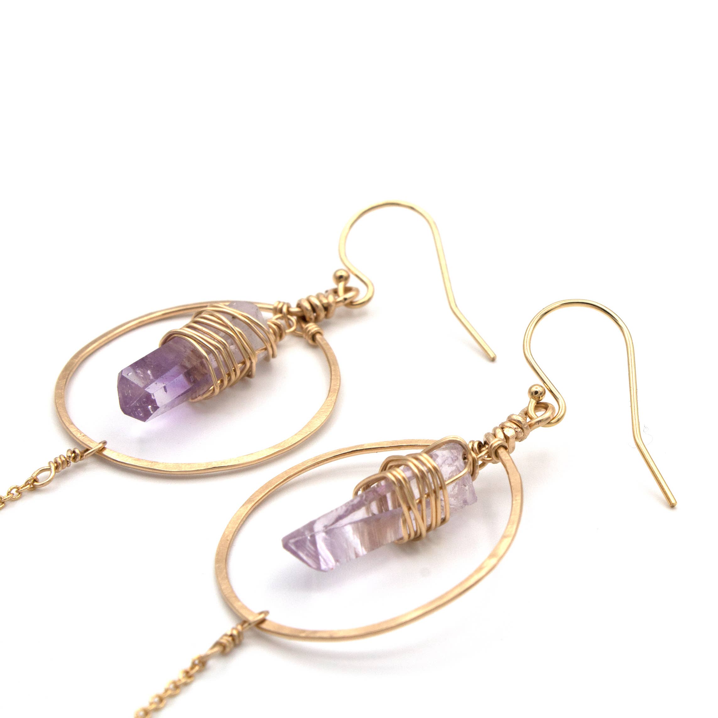 Crystal and Gold - Wholesale Dangle Earrings - Amethyst Rain Earrings2