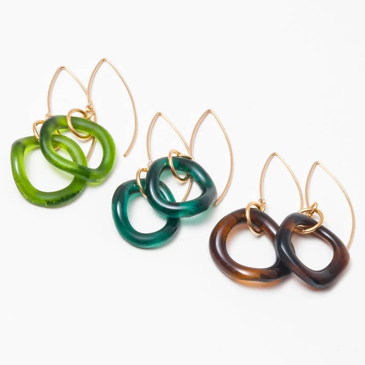 LONG BOOMERANG EARRING for wholesale by Smart Glass Recycled Jewelry