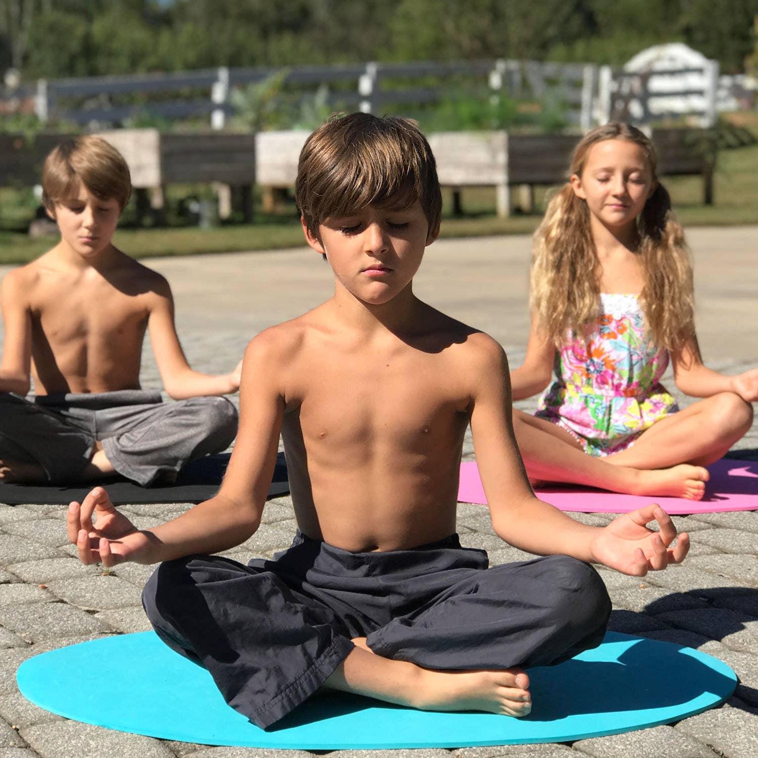 Woombie - Wholesale Yoga Mat - OvalZenStands Meditation/ Yoga Mats & Social Distancing Cues2