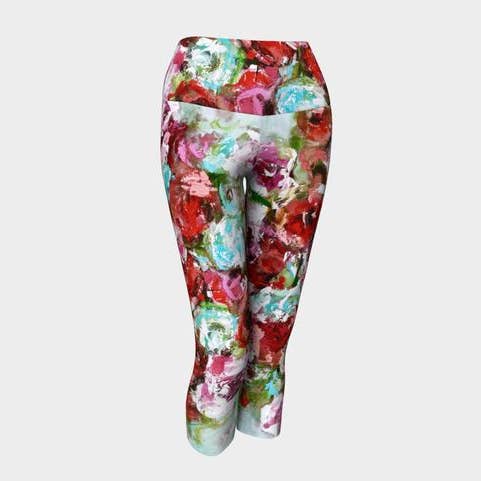Aqua y Rosa Roja Capris para venta al por mayor de EmBellish Active