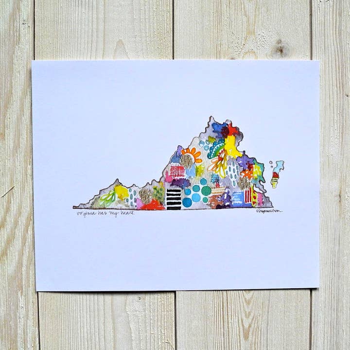 Virginia - 8 x 10" art print for wholesale by Silver Tree Art by Suzanne L. Vinson