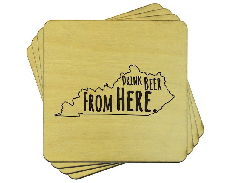 Torched Products - Wholesale Coasters - Drink Beer From Here Coasters | Set of 4 Beer Coasters22