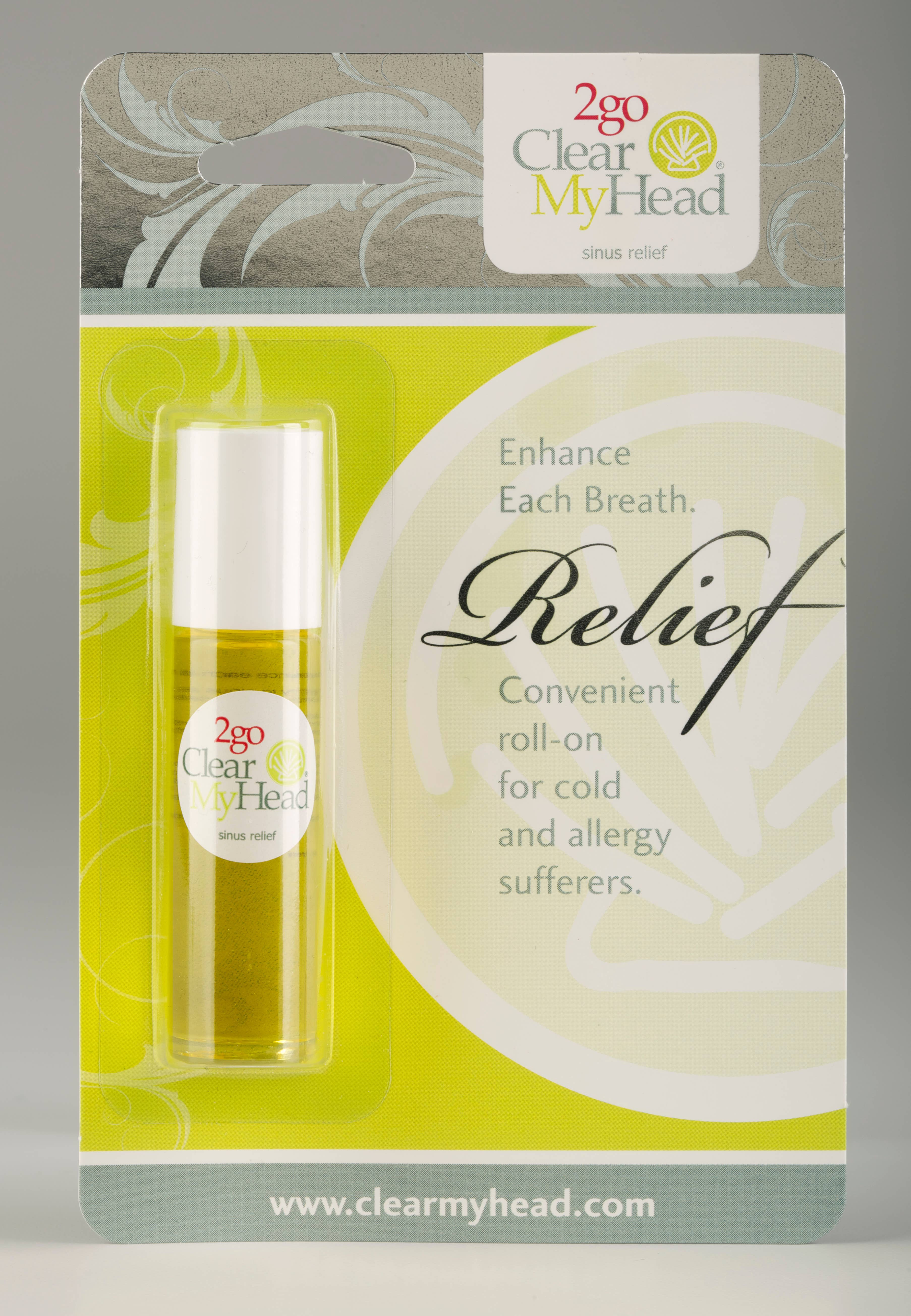 Clear My Head Ltd - Wholesale Essential Oil Roll-On - '2Go' SINUS /'Ache' HEADACHE Roll-On Split Pack Case4